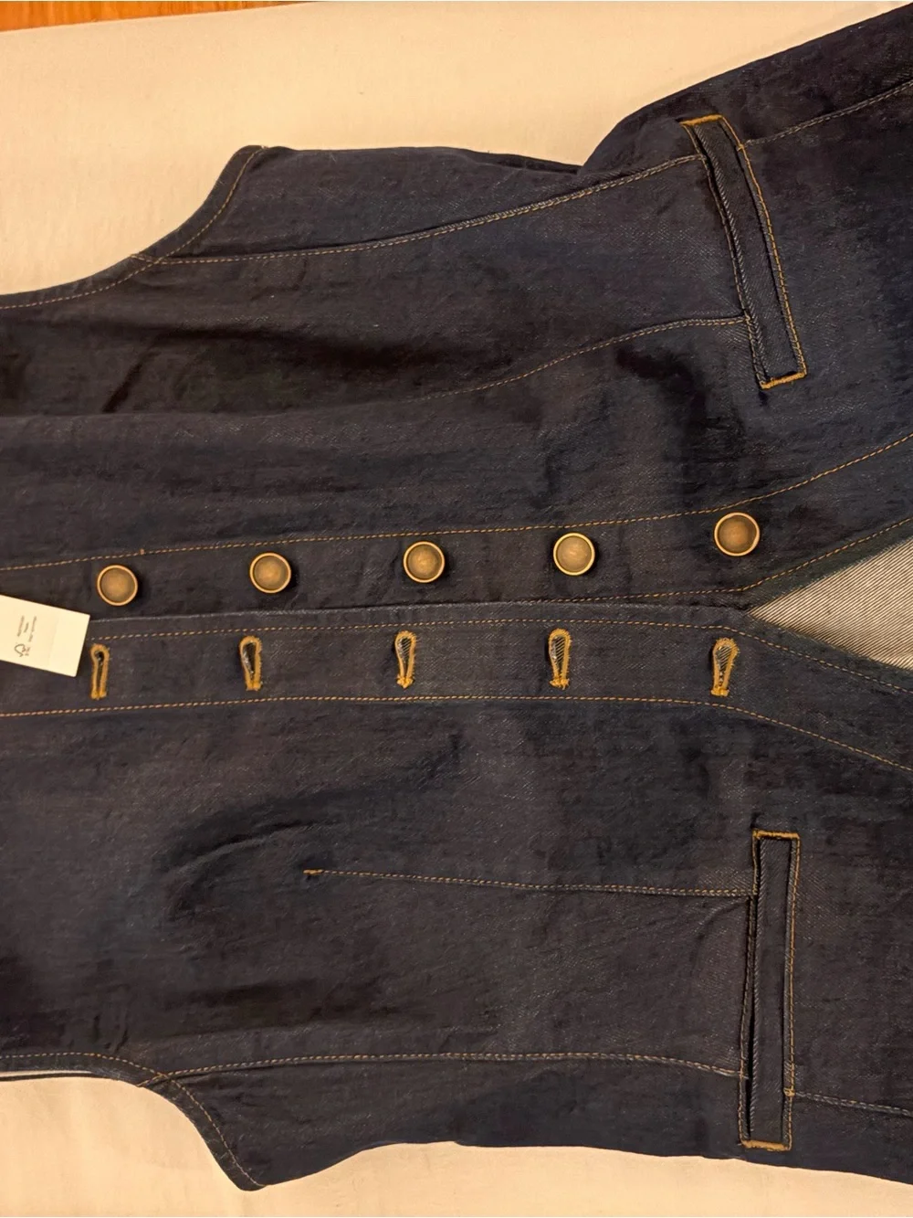 J. Crew Essential Cutaway Denim Vest - Dark Blue NWT